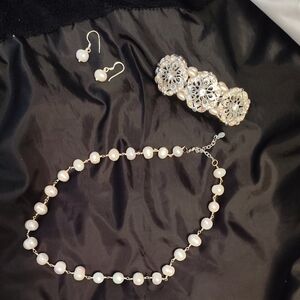Chic Pearl Jewelry Set with Bracelet